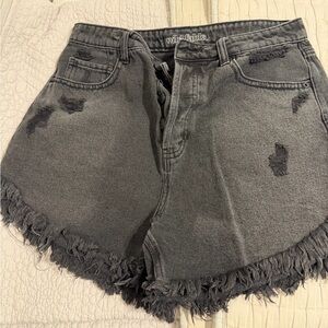 Wild Fable Women's Frayed Hem Gray Jean Shorts